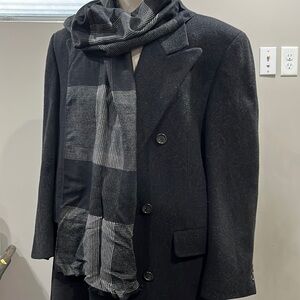 NEW Jos A Bank black gray check scarf